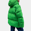 Women's Puffer Jacket - Water-Repellent Quilted - Oversized Fit with Hood