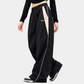 Women's Wide-Leg Pants - Elastic Waist - Sporty Design - Loose Fit