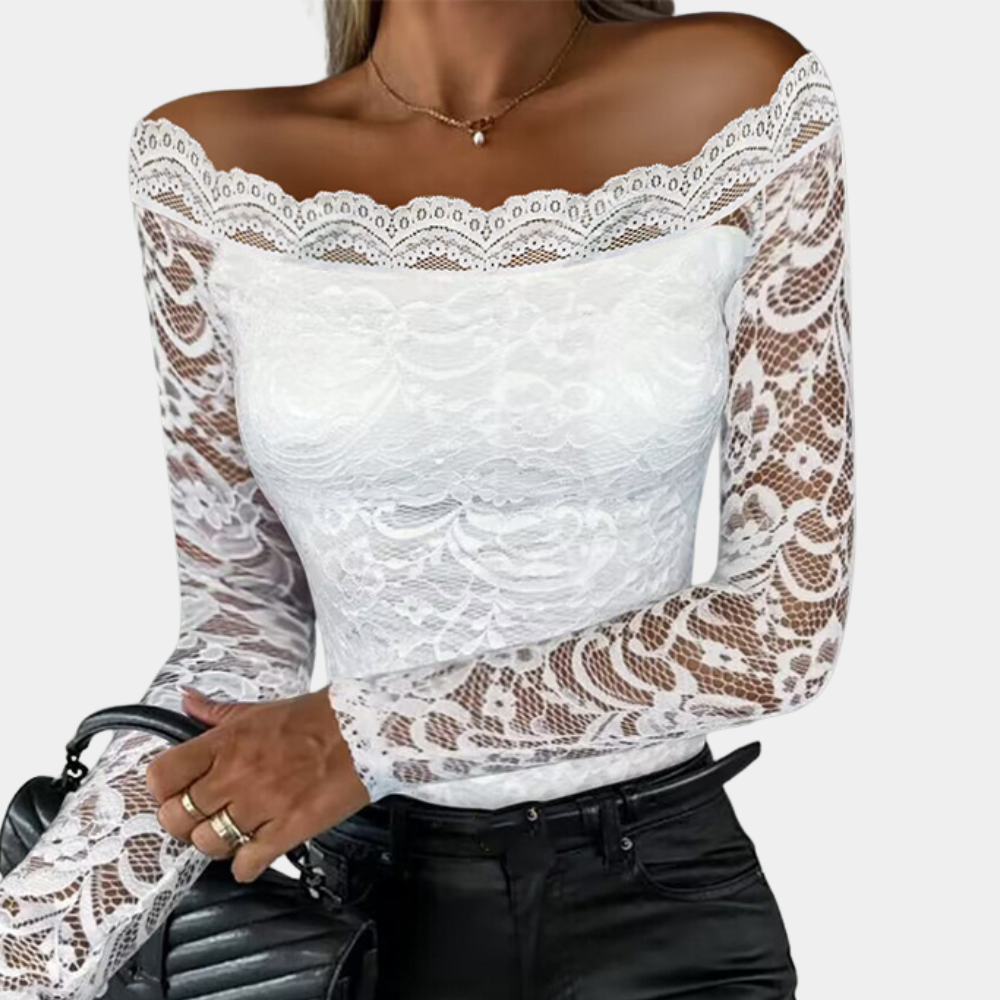 Elegant Off-Shoulder Tailored Lace Top
