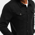 Men's Denim Jacket - Classic Fit - Button Closure - Chest Pockets - Long Sleeved