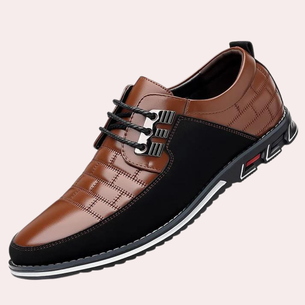 Quilted Leather Comfort Lace-up Shoes