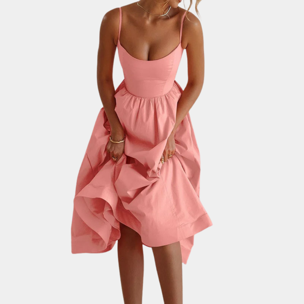 Women's Maxi Dress - Sleeveless A-line - Adjustable Straps - Light and Breathable