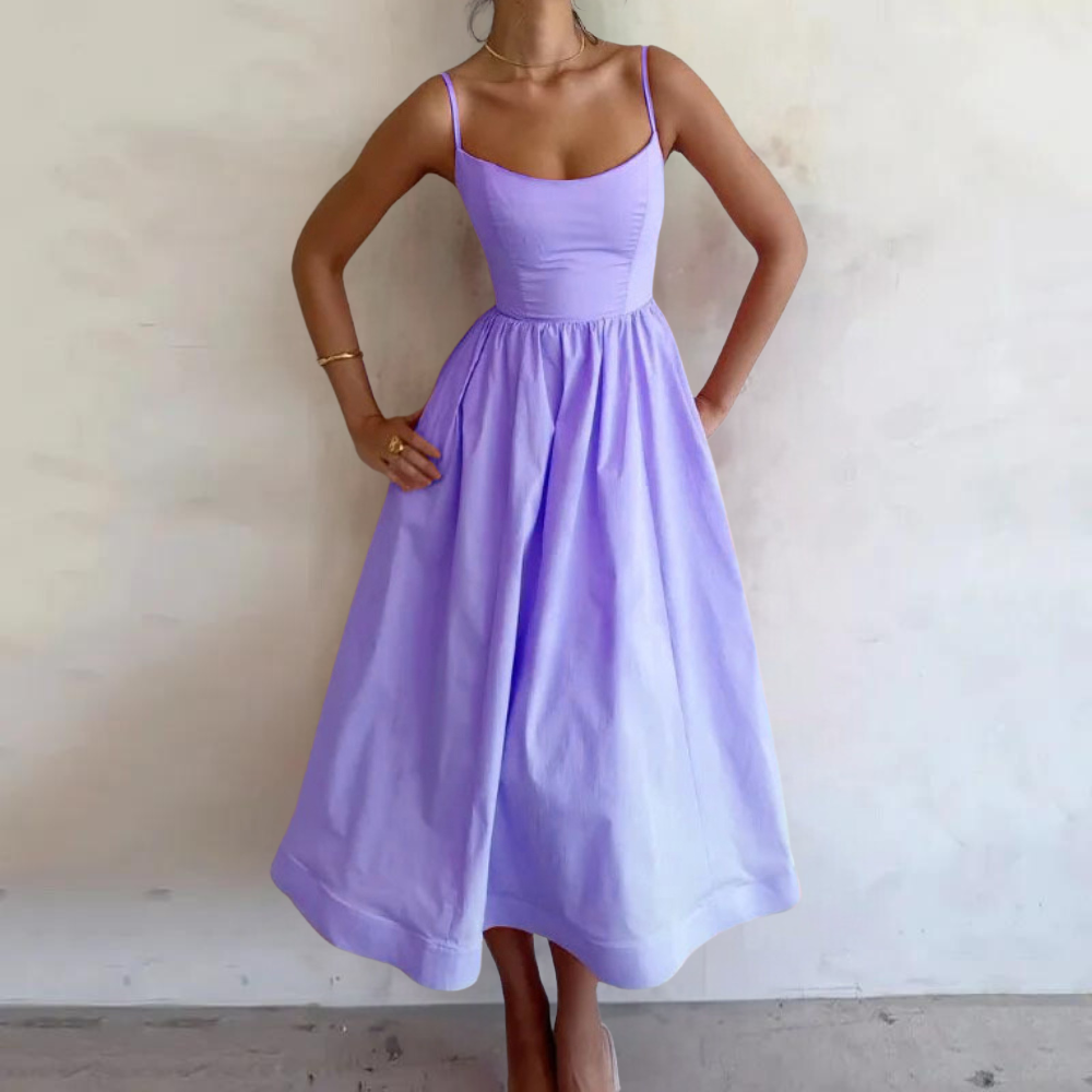 Women's Maxi Dress - Sleeveless A-line - Adjustable Straps - Light and Breathable