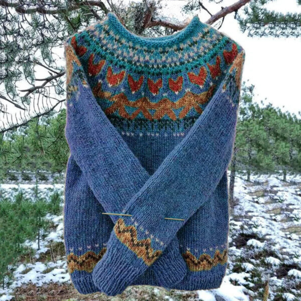 Women's Knit Sweater - Soft Knit - Relaxed Fit - Boat Neckline - Long Sleeves