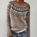 Women's Knit Sweater - Soft Knit - Relaxed Fit - Boat Neckline - Long Sleeves