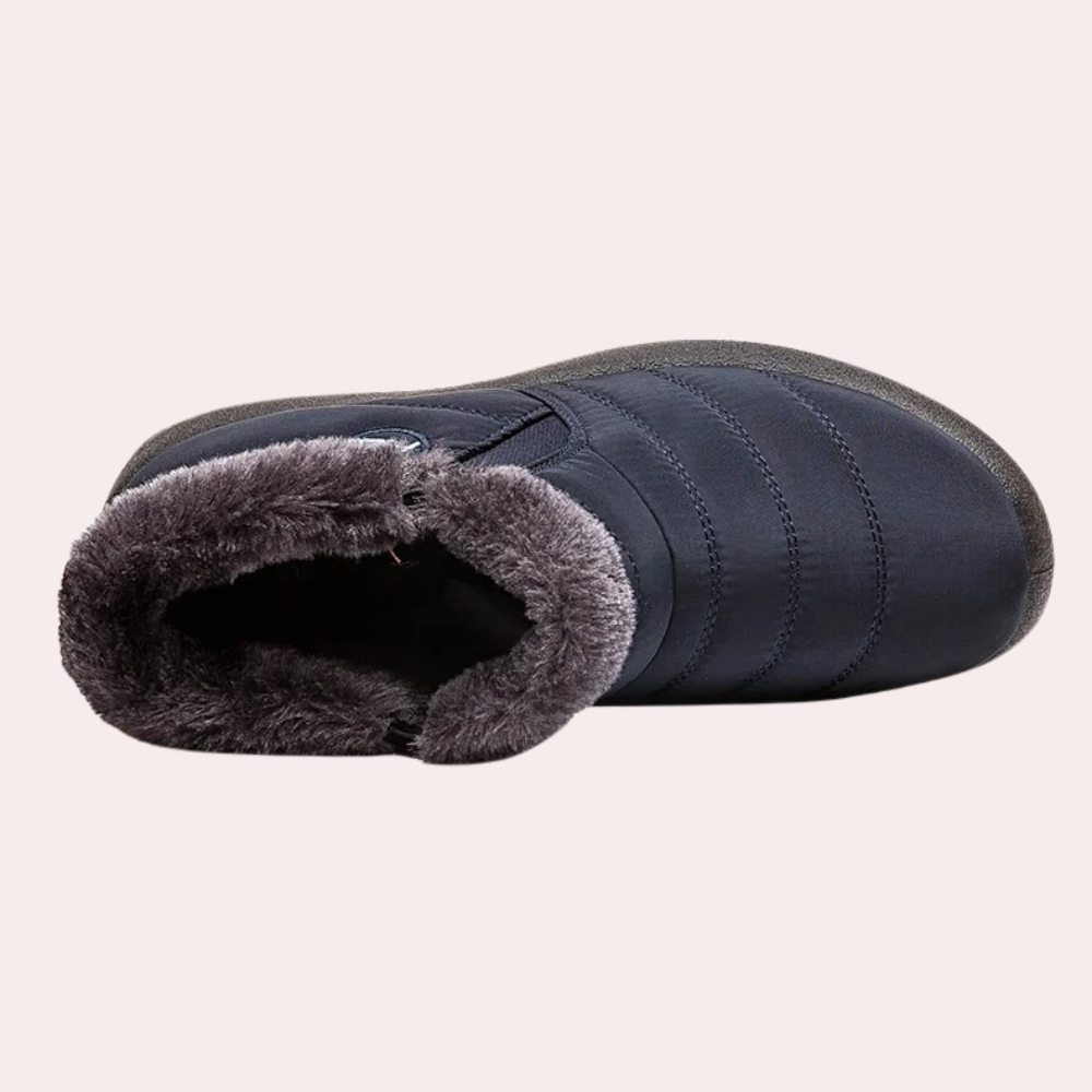 Women's Boots - Warm Lined Quilted Design - Zipper & Non-Slip Sole
