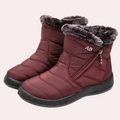 Women's Boots - Warm Lined Quilted Design - Zipper & Non-Slip Sole