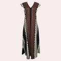 Women's Maxi Dress - Sleeveless V-neck - Light and Loose Fit - Geometric Pattern