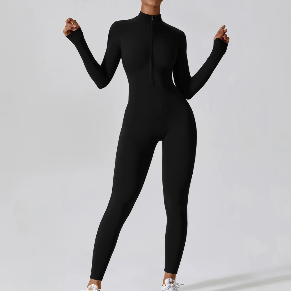 Women's Jumpsuit - Long-Sleeved Stretchable - Breathable Training & Yoga Bodysuit