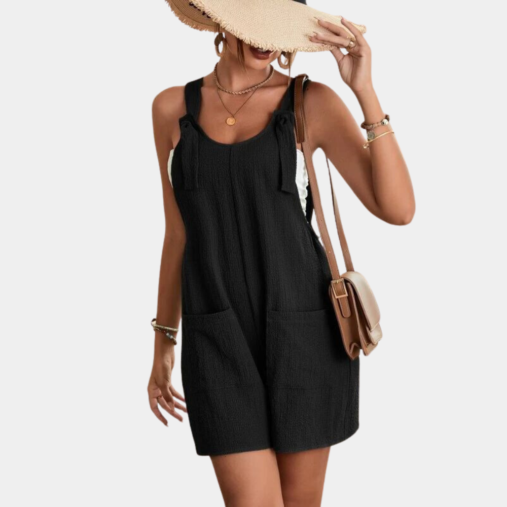 Women's Jumpsuit - Sleeveless with Adjustable Straps - Loose Fit - Casual Comfort