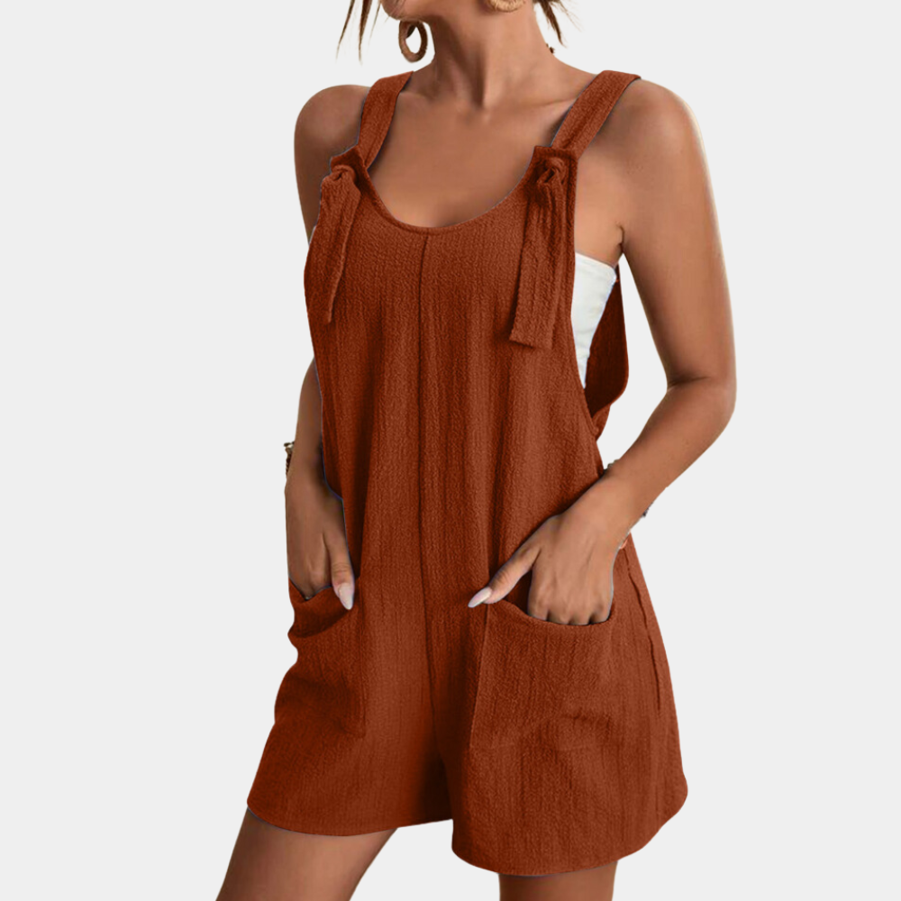 Sleeveless Adjustable Straps Loose Jumpsuit
