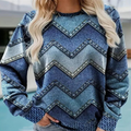 Women's Sweatshirt - Chevron Pattern - Relaxed Fit - Soft and Comfortable