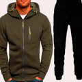 Men's Set with Hoodie and Joggers – Zipper – Adjustable Fit – Comfortable Casual Wear