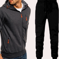 Men's Set with Hoodie and Joggers – Zipper – Adjustable Fit – Comfortable Casual Wear