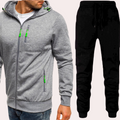 Men's Set with Hoodie and Joggers – Zipper – Adjustable Fit – Comfortable Casual Wear