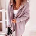 Women's Cardigan - Oversized Fit - Knit with Hood - Open Front - Soft and Warm