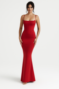 Women's Maxi Dress – Bodycon Fit – Sleeveless with Spaghetti Straps – Elegant Party Dress