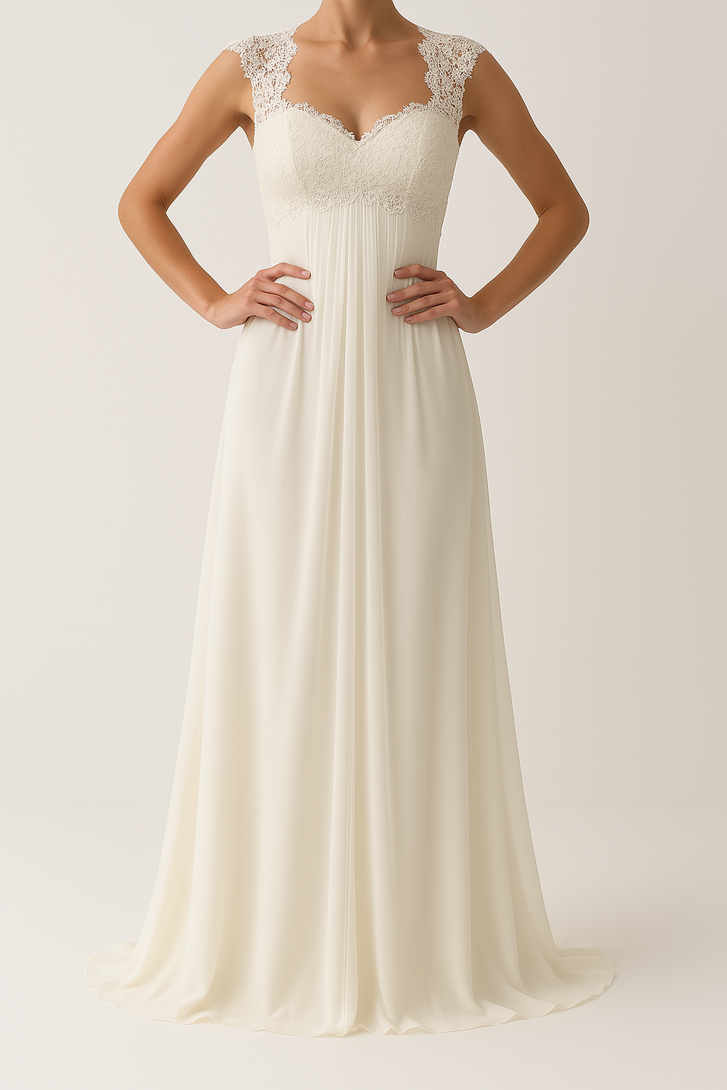 Lace Empire Waist Evening Dress