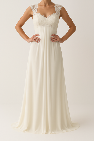 Lace Empire Waist Evening Dress