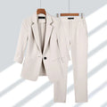 Blazer with one button and trouser set for women