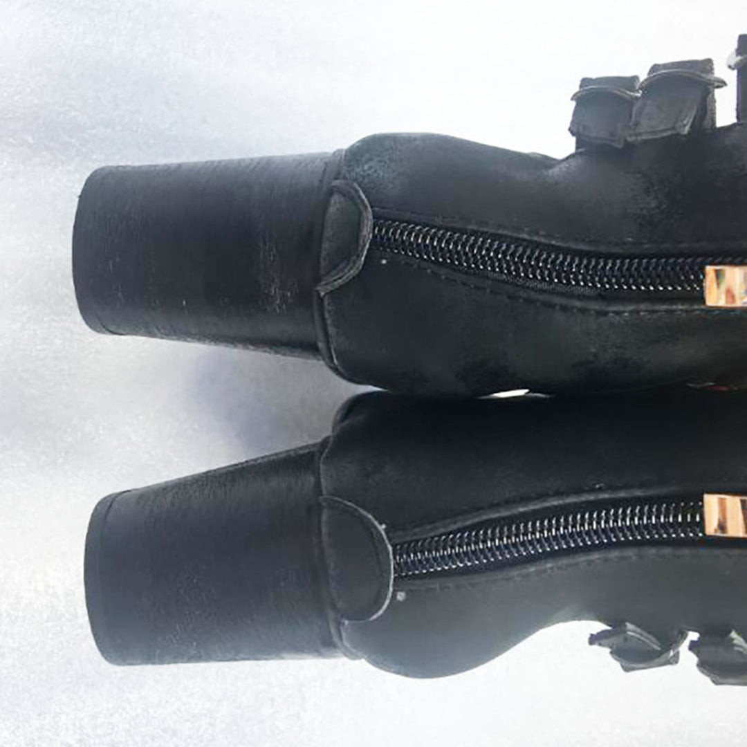 Women's High Heels - Closed Toe - Block Heel - Adjustable Ankle Strap - Elegant and Comfortable