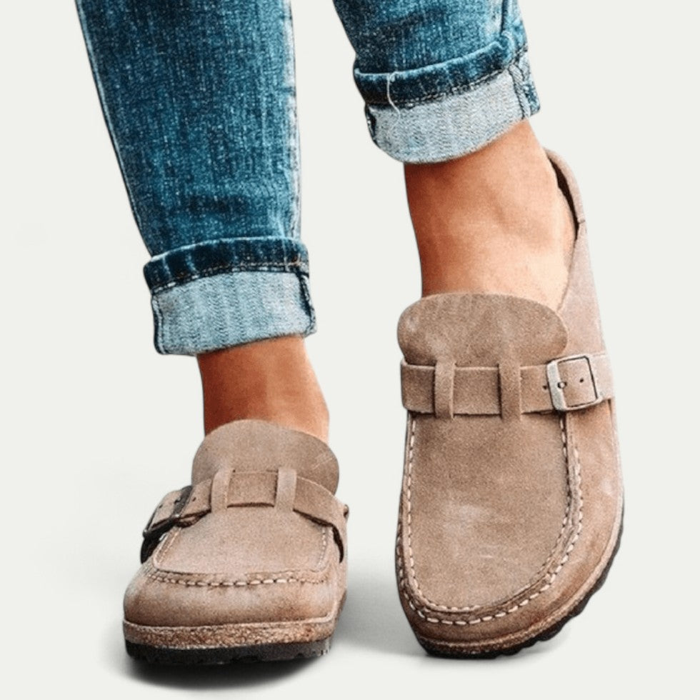 Suede Chunky Platform Slip-On Mules