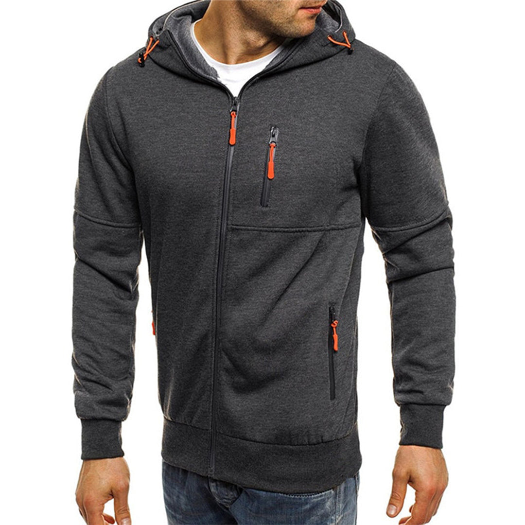 Slim Fit Secure Zipper Pocket Hoodie