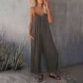 Women's Jumpsuit - Sleeveless with Spaghetti Straps - Loose Fit - Light and Breathable