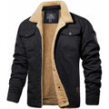 Men's Trucker Jacket - Sherpa Lined - Button Closure - Durable Material - Casual Outdoor
