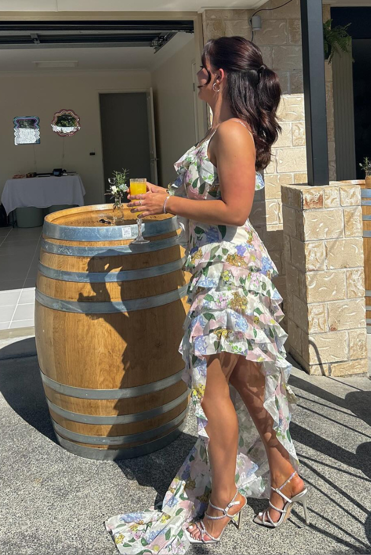 Light Airy Floral Ruffle Maxi Dress