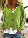 Women's Cardigan – Soft Knit – Relaxed Fit – V-Neck – Button Closure – Casual Layering