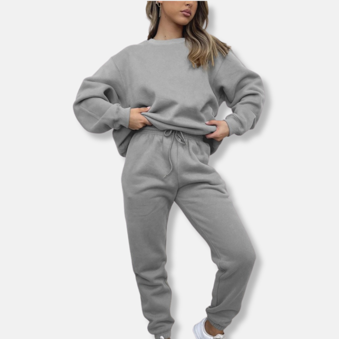 Relaxed Fit Cotton Blend Drawstring Two-Piece Set