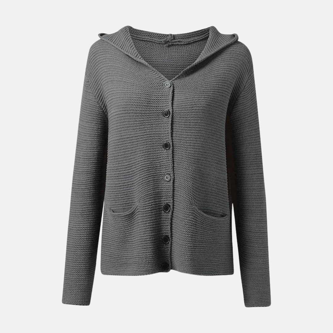 Hooded Knit Relaxed Fit Cardigan