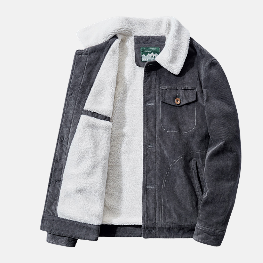 Corduroy Sherpa Lined Relaxed Fit Jacket