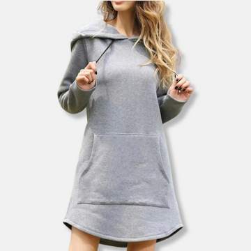 Relaxed Fit Cotton Blend Hoodie Dress
