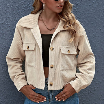 Corduroy Short Cropped Fit Jacket
