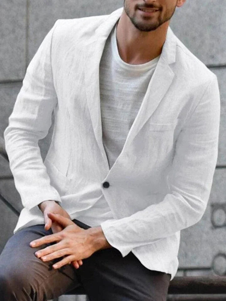Lightweight Linen Blend Slim Fit Blazer