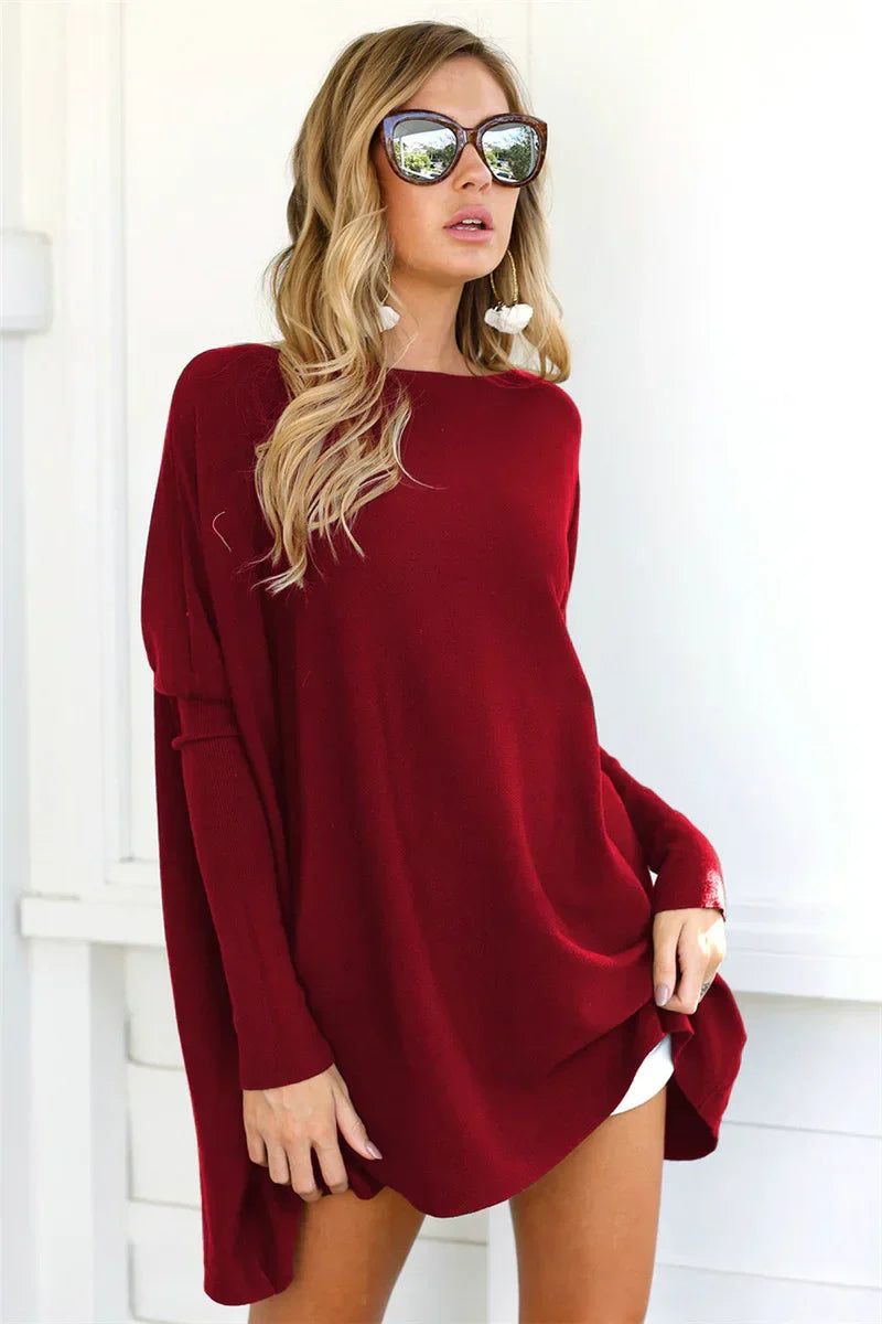 Oversized Soft Knit Tunic Pullover Sweater