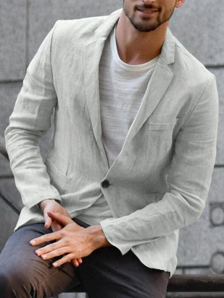 Lightweight Linen Blend Slim Fit Blazer