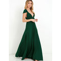 Women's Maxi Dress - Halterneck - Open Back - Waistband - Elegant Party Dress