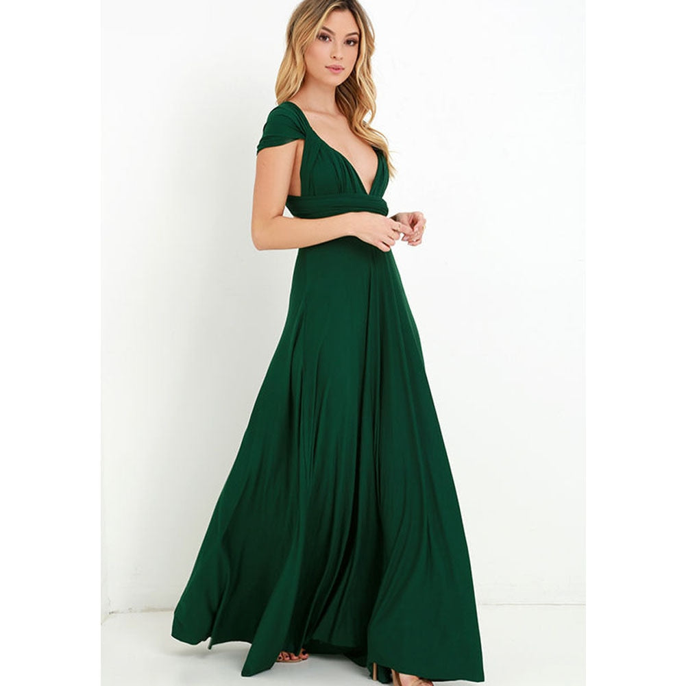 Women's Maxi Dress - Halterneck - Open Back - Waistband - Elegant Party Dress