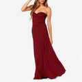 Women's Maxi Dress - Halterneck - Open Back - Waistband - Elegant Party Dress