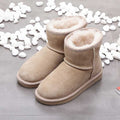 Women's Ankle Boots - Suede - Soft Interior - Flat Sole - Comfortable and Warming