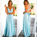 Women's Maxi Dress - Halterneck - Open Back - Waistband - Elegant Party Dress