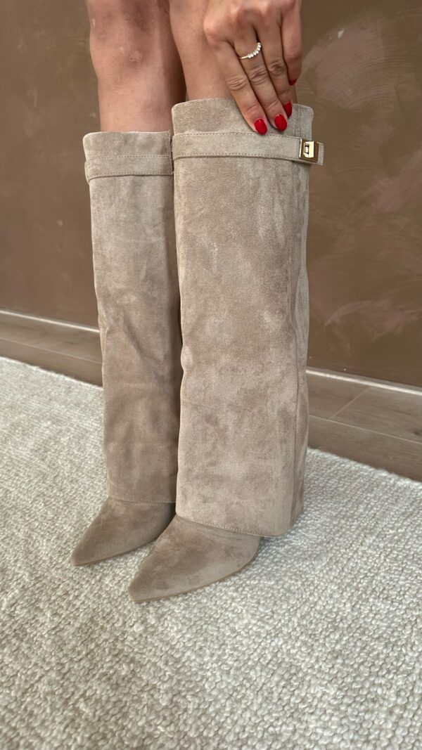 Suede Knee-High Pointed Toe Boots