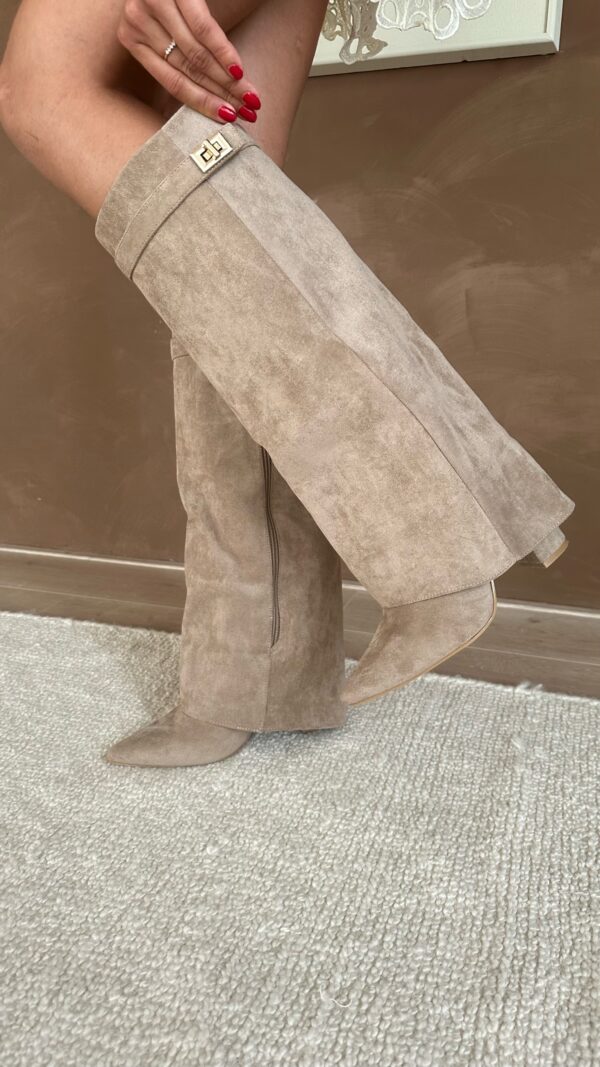Suede Knee-High Pointed Toe Boots