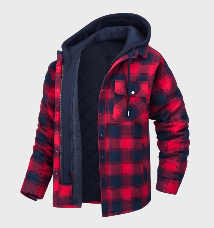 Warm Lumberjack Hooded Shirt Jacket