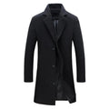 Men's Coat - Wool Blend - Slim Fit - Knee Length - Single Breasted - Notch Lapel