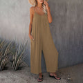 Women's Jumpsuit - Sleeveless with Spaghetti Straps - Loose Fit - Light and Breathable