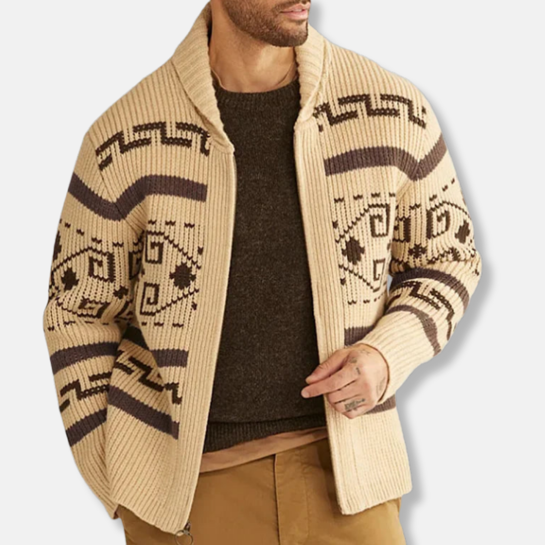 Wool Shawl Collar Full Zip Cardigan